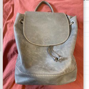 Roots tribal leather grey backpack